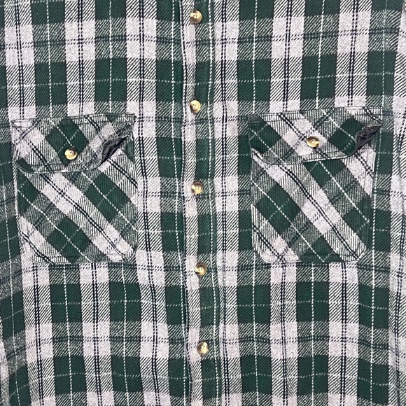 Berne Apparel Button Up Heavy Flannel Plaid Shirt Size Large Tall - Picture 5 of 5